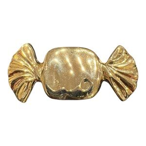 Gold Tone Foil Wrapped Candy Brooch/Pin safety clasp  EUC JB5